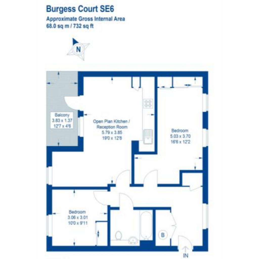 2 bedroom flat for sale - floorplan