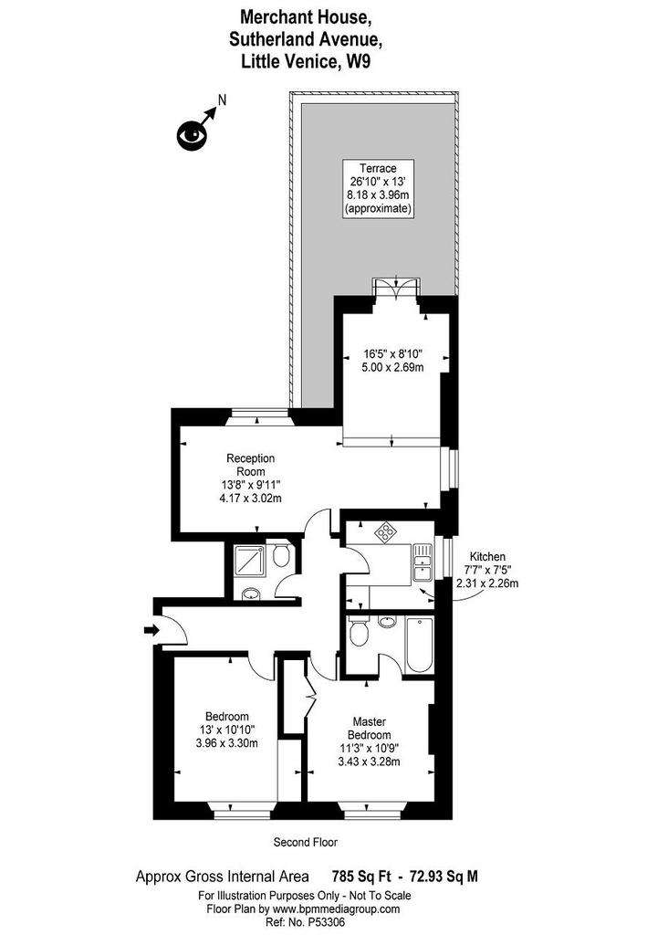 2 bedroom flat to rent - floorplan