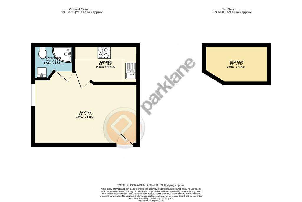 1 bedroom flat to rent - floorplan