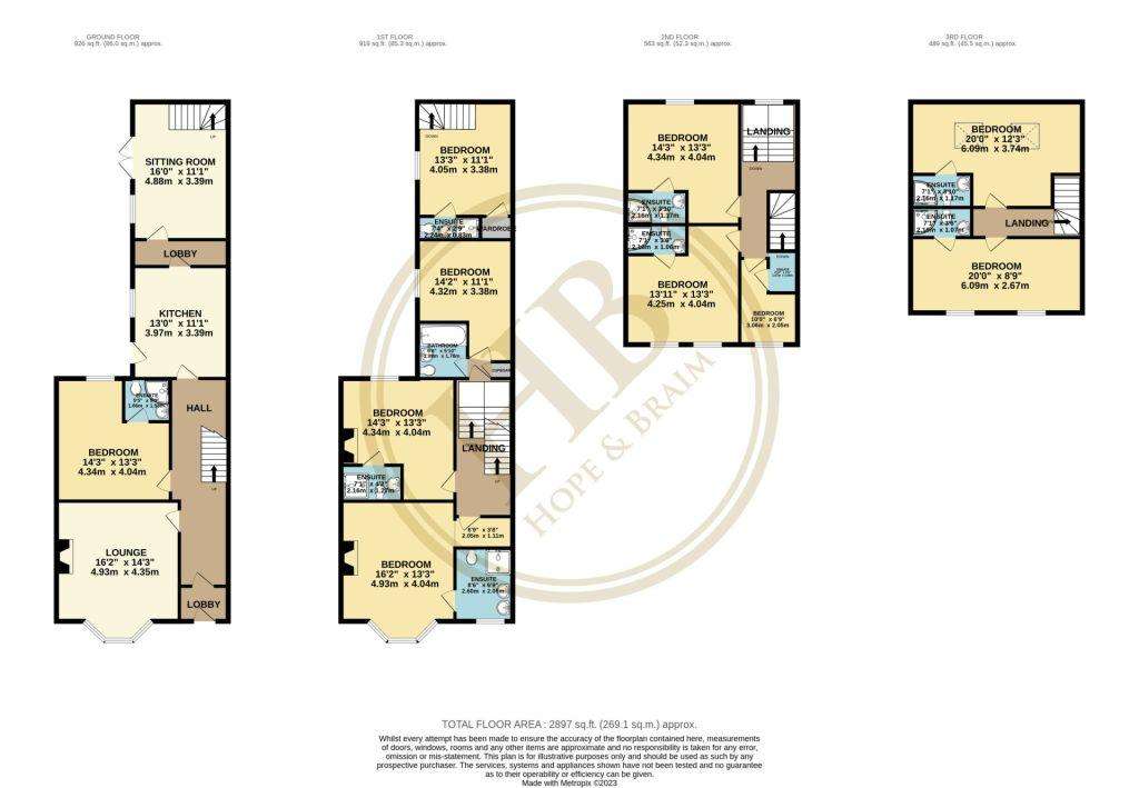 10 bedroom terraced house for sale - floorplan