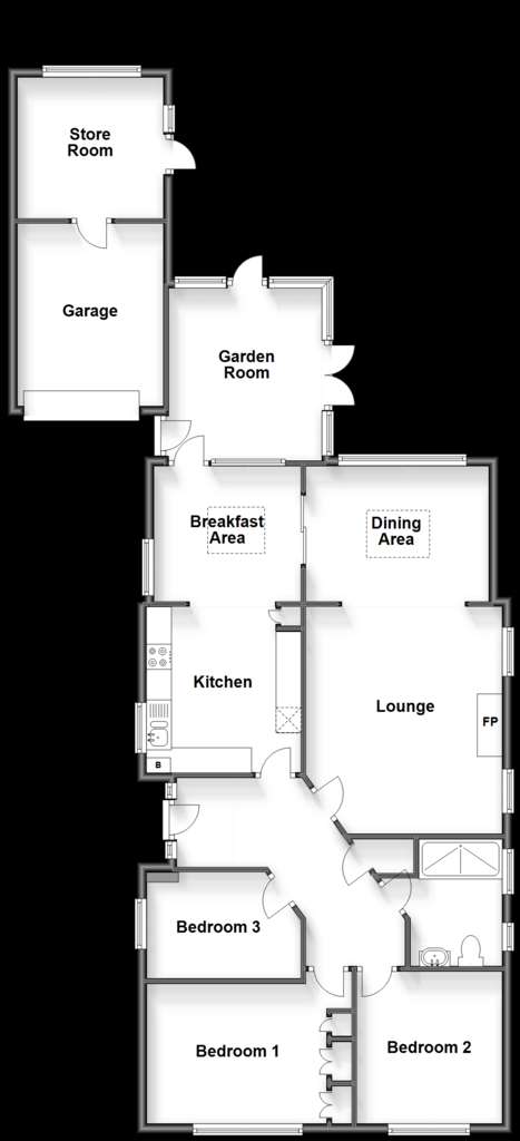 3 bedroom detached bungalow for sale - floorplan