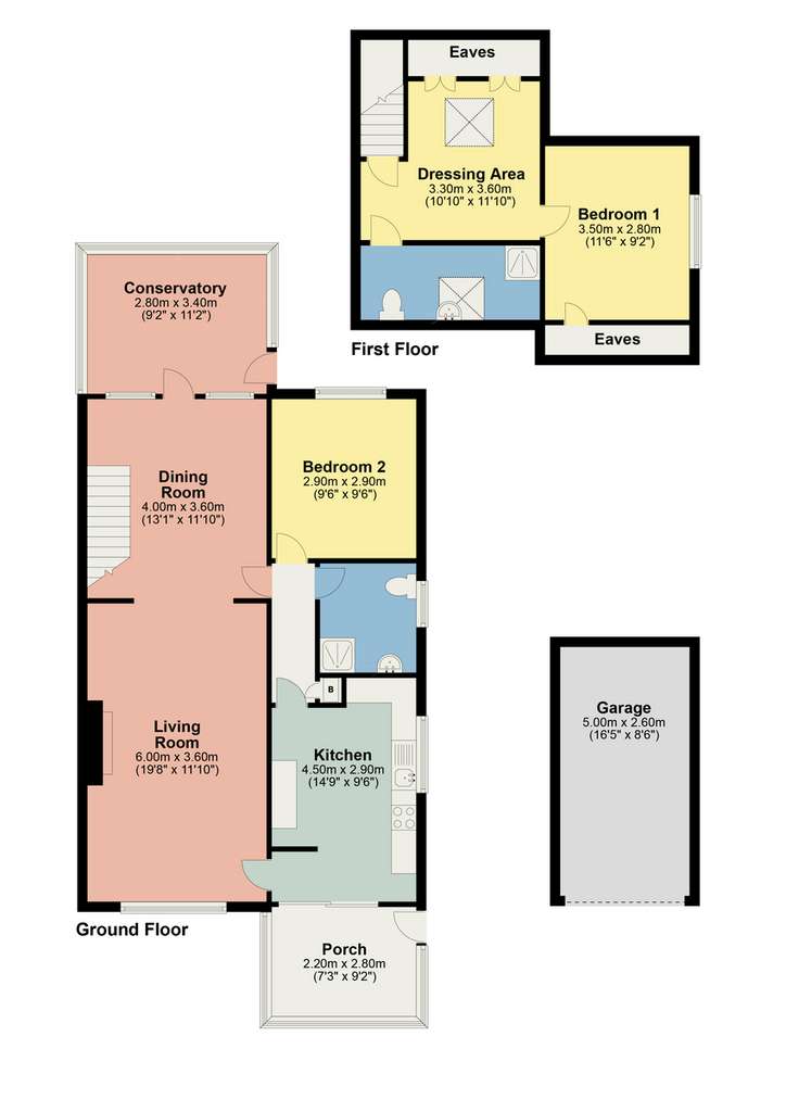 2 bedroom semi-detached house for sale - floorplan