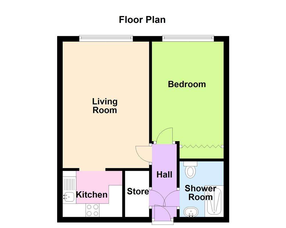 1 bedroom retirement property for sale - floorplan