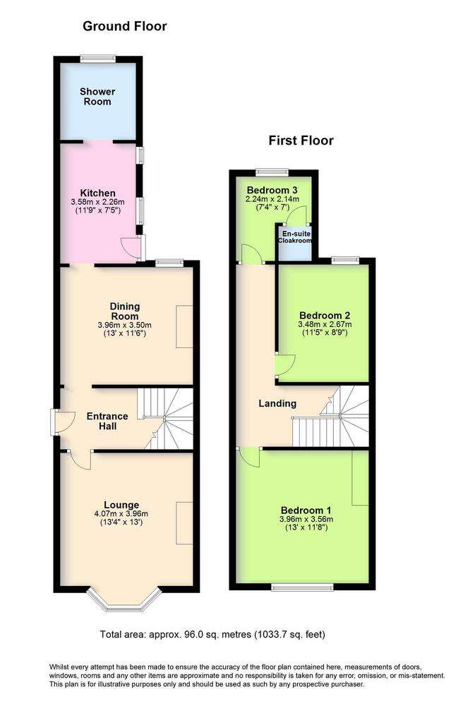 3 bedroom end of terrace house for sale - floorplan