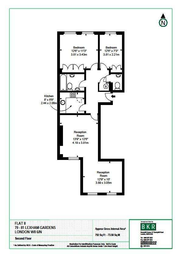 2 bedroom flat to rent - floorplan