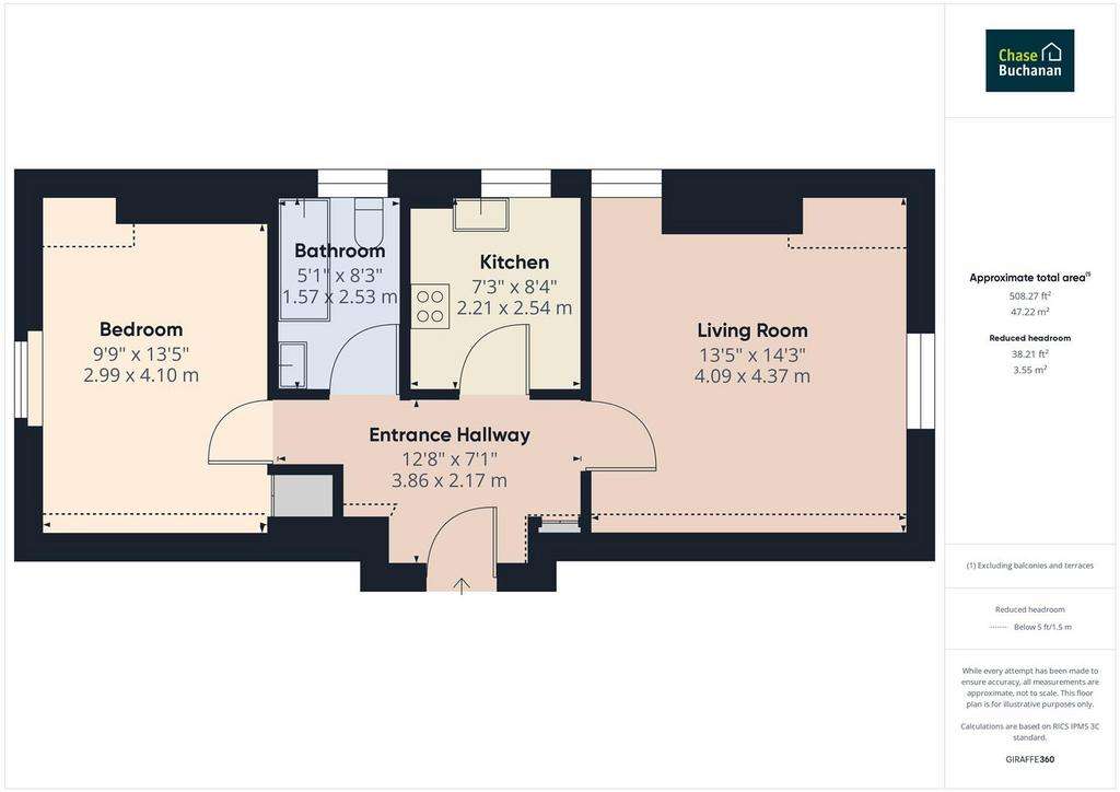 1 bedroom flat to rent - floorplan