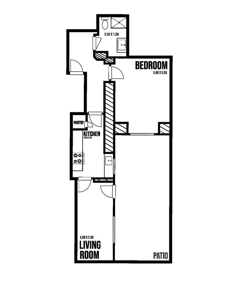 1 bedroom flat to rent - floorplan