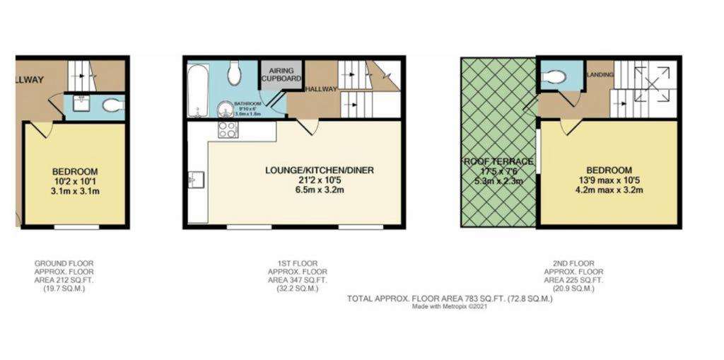 2 bedroom semi-detached house to rent - floorplan