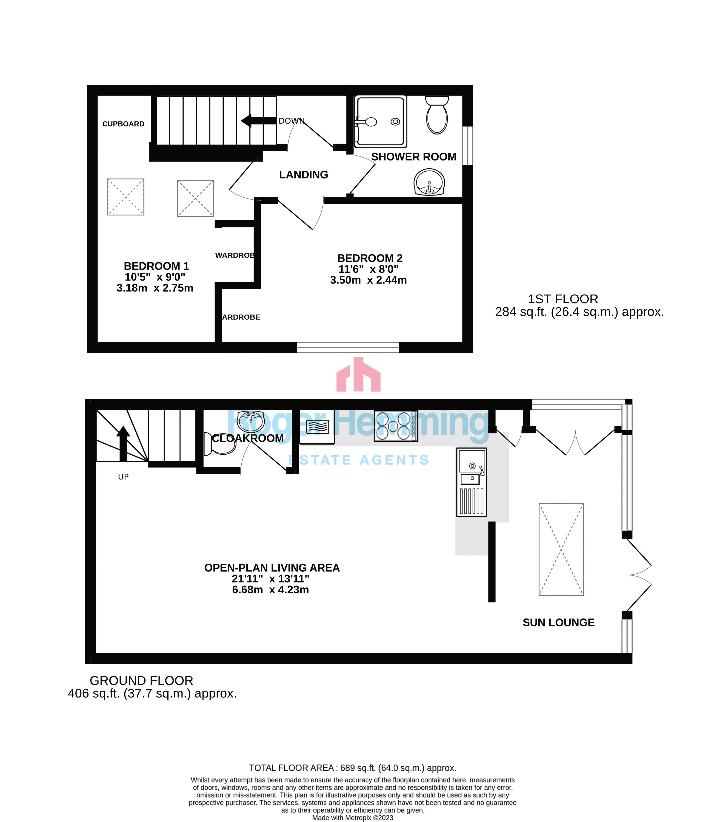 2 bedroom cottage for sale - floorplan