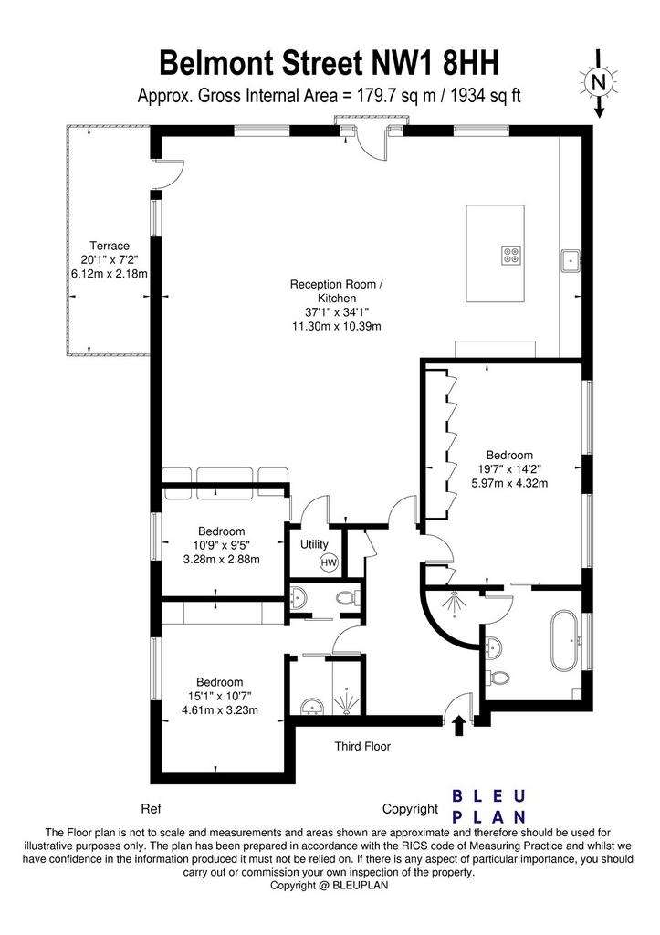 2 bedroom flat to rent - floorplan