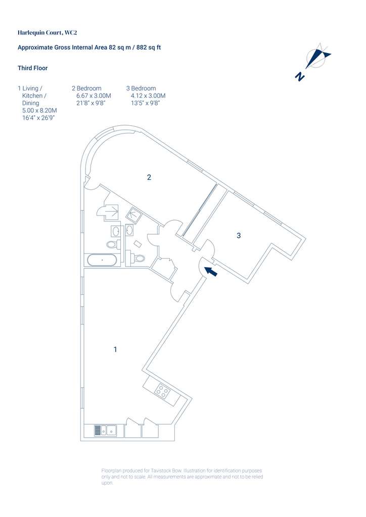 2 bedroom flat to rent - floorplan