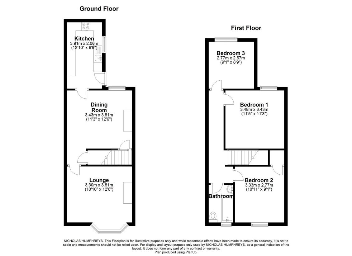 3 bedroom terraced house for sale - floorplan