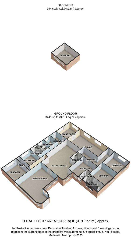 6 bedroom detached bungalow for sale - floorplan