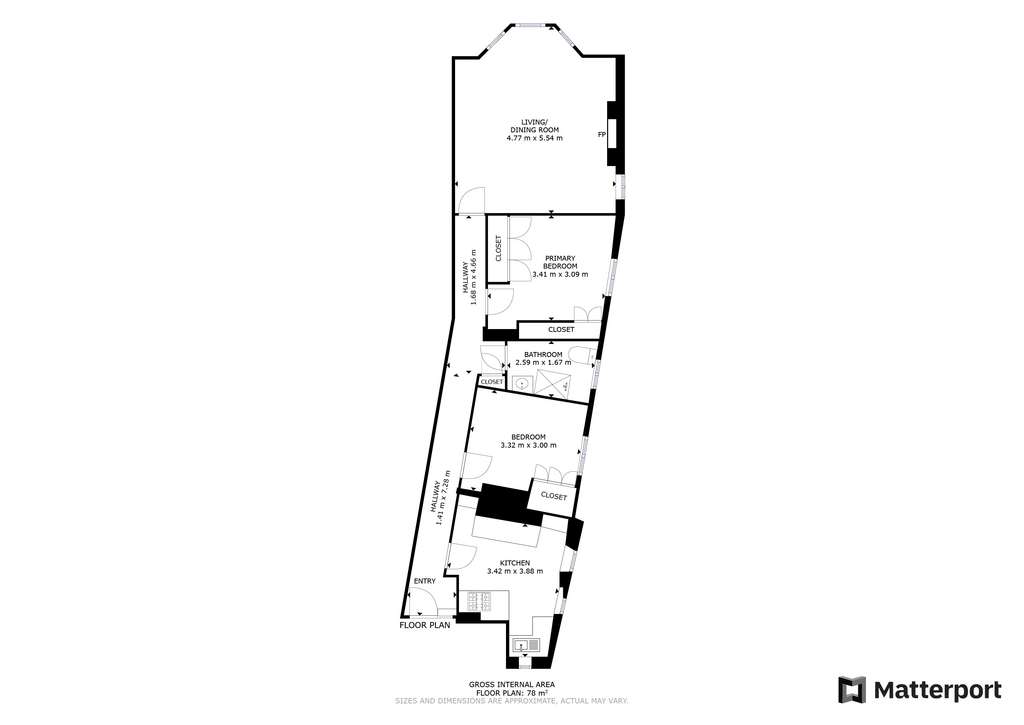 2 bedroom flat to rent - floorplan