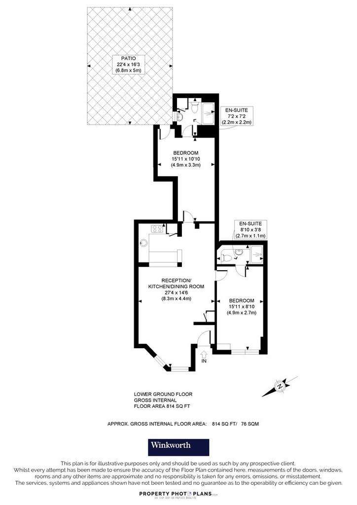 2 bedroom flat to rent - floorplan