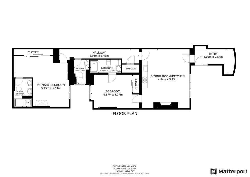 2 bedroom flat to rent - floorplan