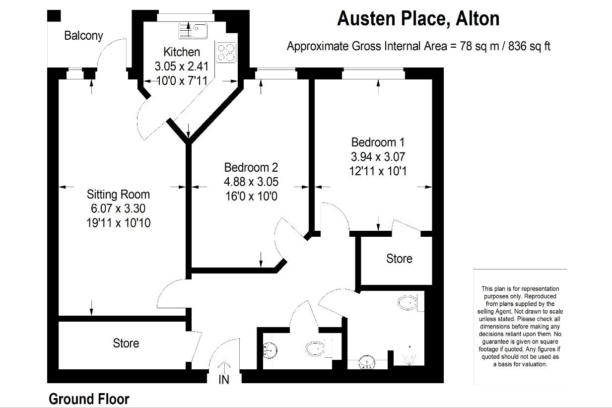 2 bedroom flat for sale - floorplan