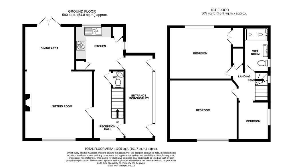 3 bedroom semi-detached house for sale - floorplan