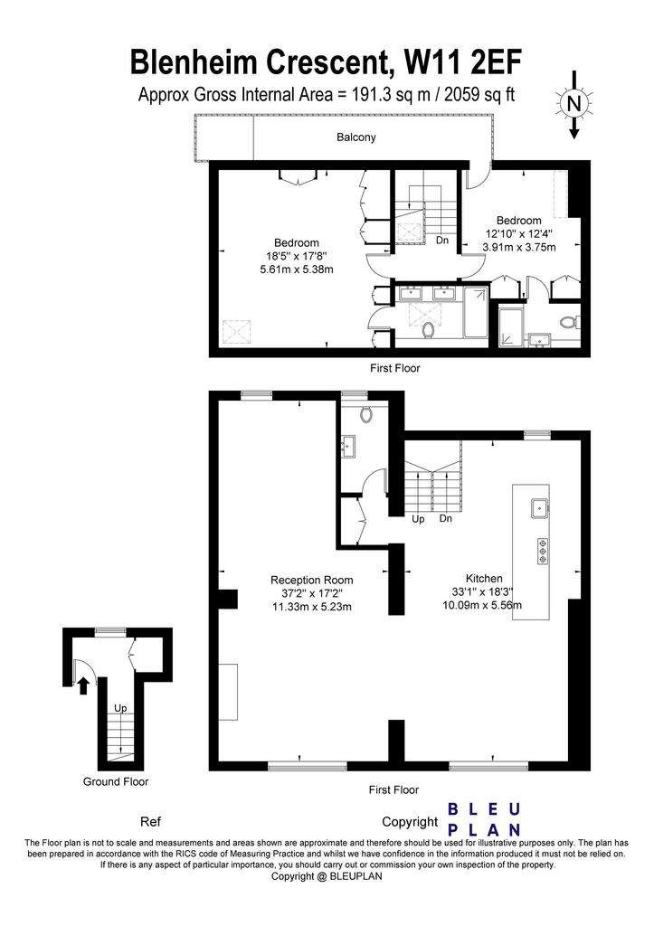 2 bedroom maisonette to rent - floorplan