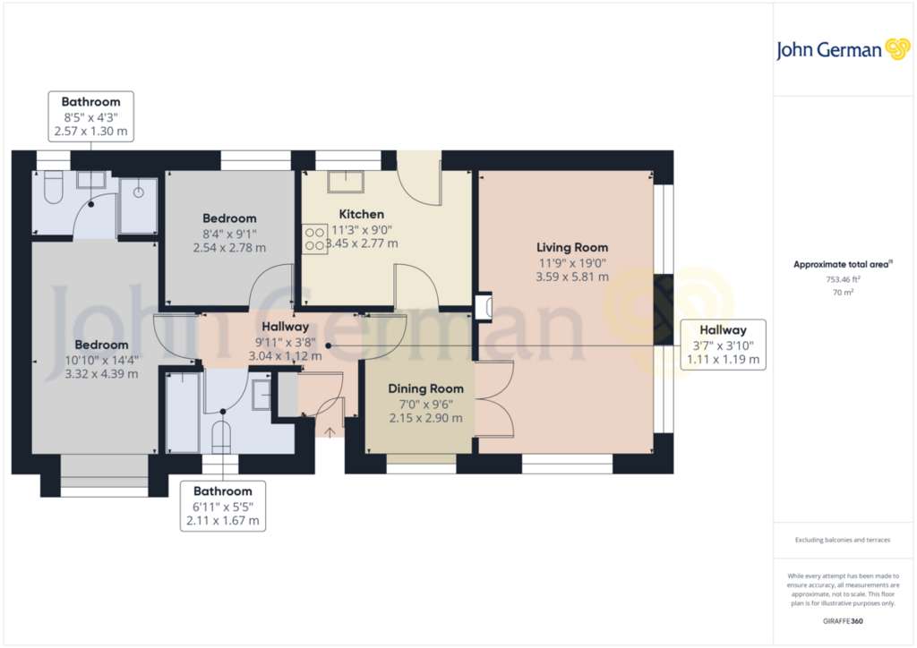 2 bedroom park home for sale - floorplan