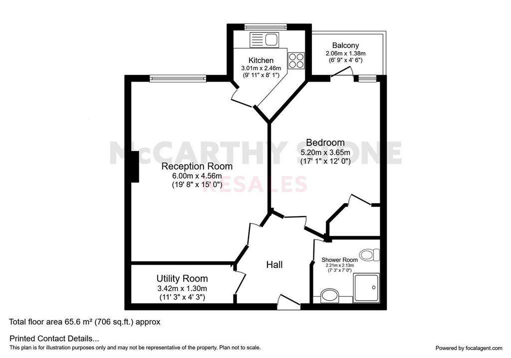 1 bedroom flat for sale - floorplan