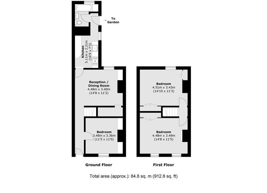 3 bedroom terraced house to rent - floorplan