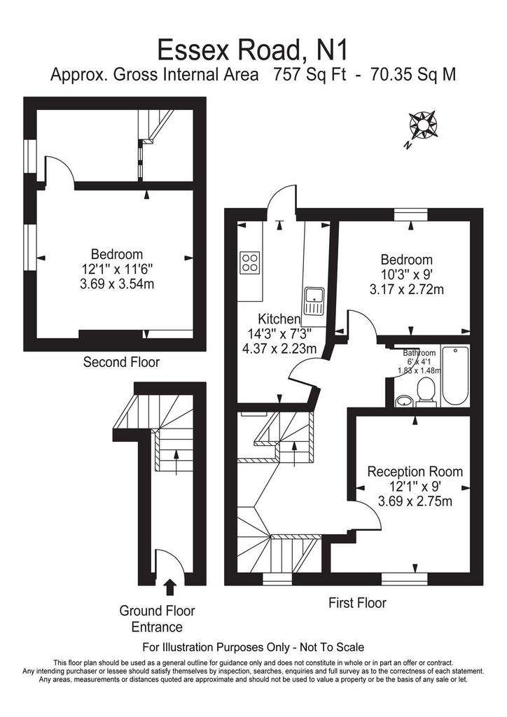 2 bedroom flat to rent - floorplan