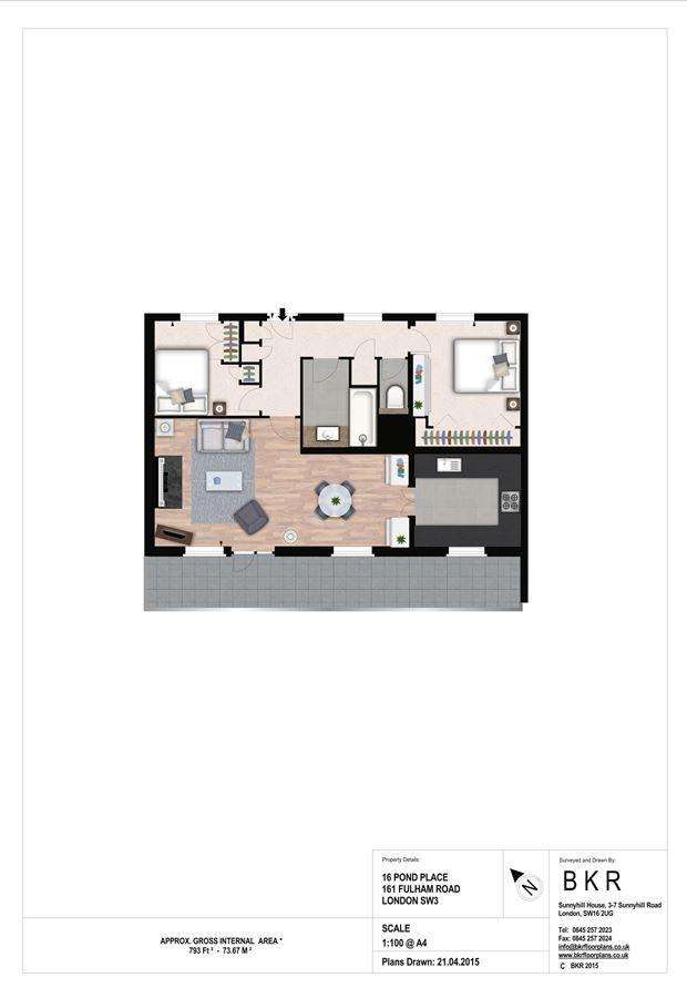 2 bedroom flat to rent - floorplan