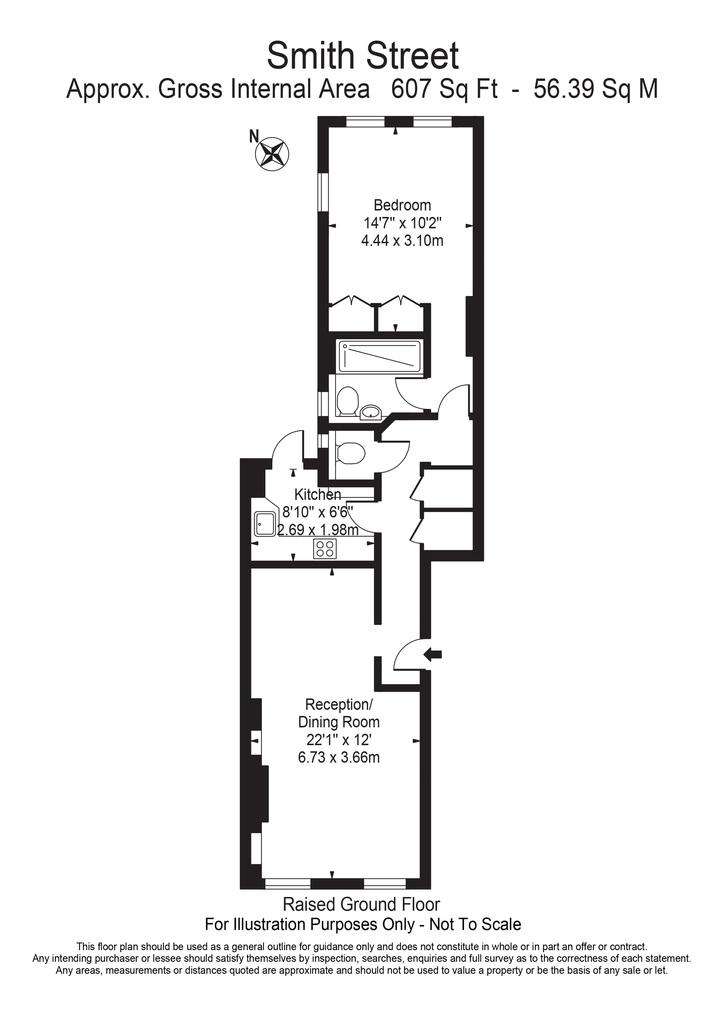 1 bedroom flat to rent - floorplan