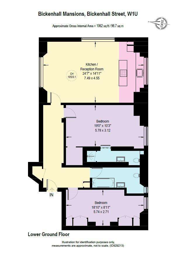 2 bedroom flat to rent - floorplan