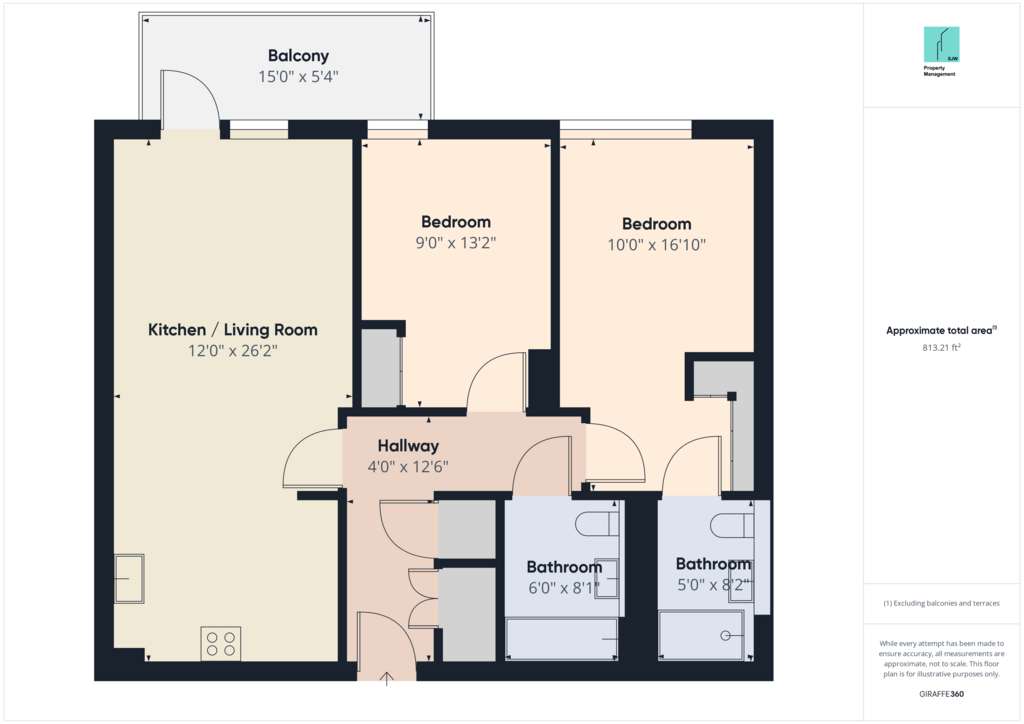 2 bedroom flat to rent - floorplan