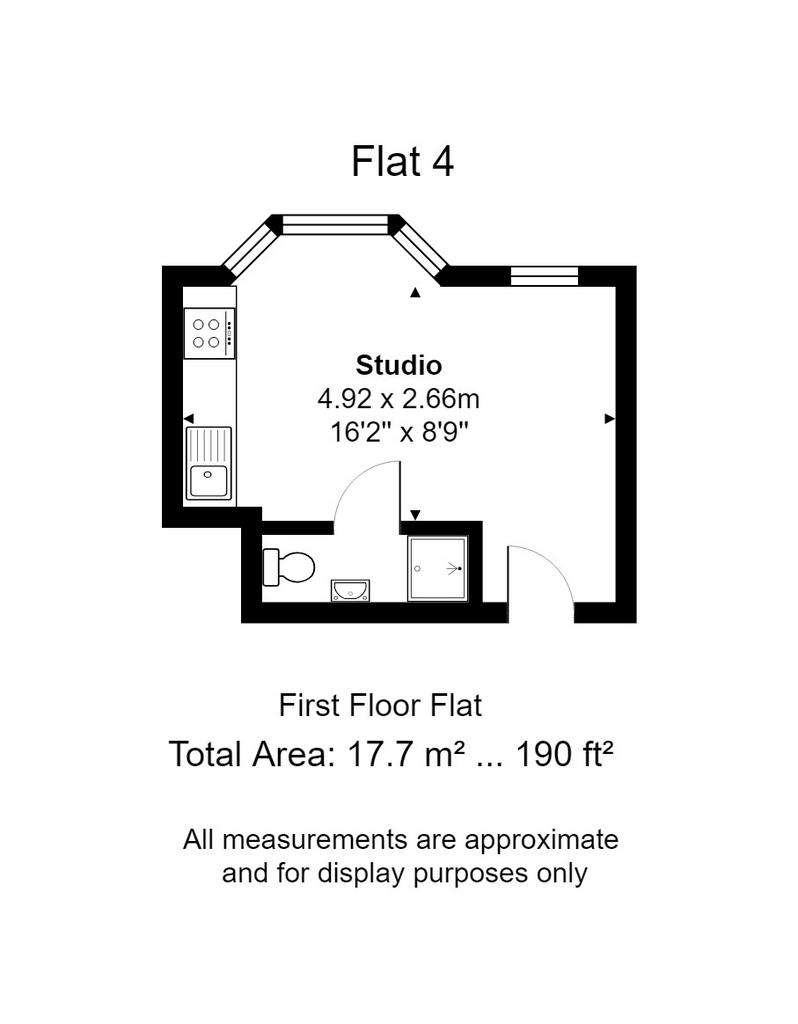 Studio flat to rent - floorplan