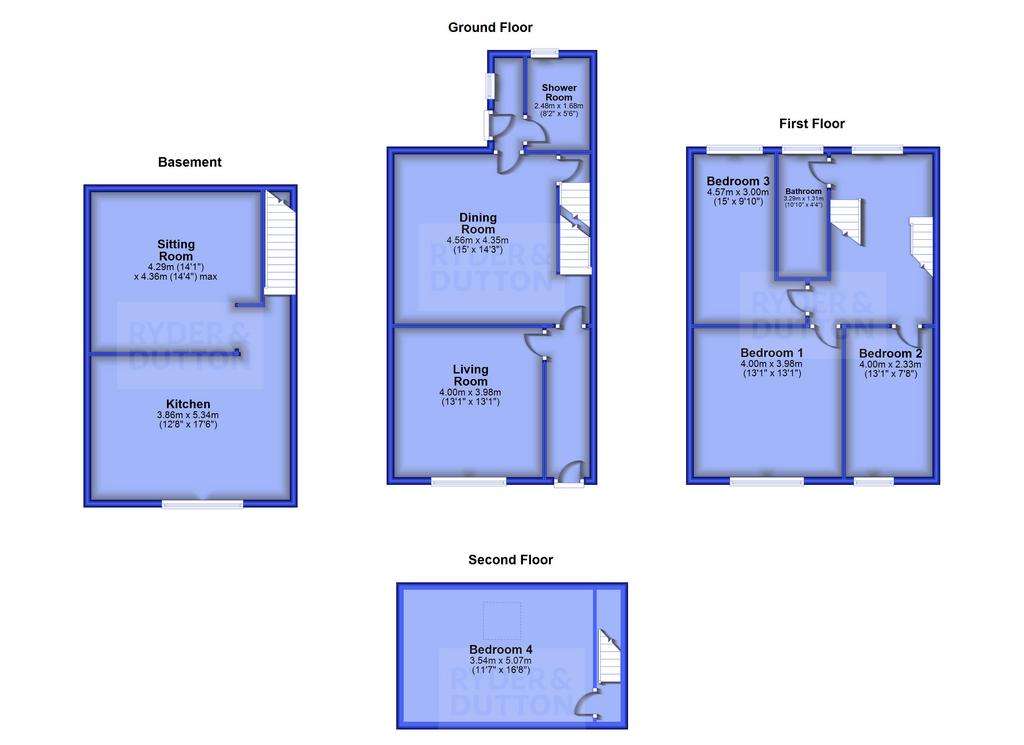 3 bedroom terraced house for sale - floorplan