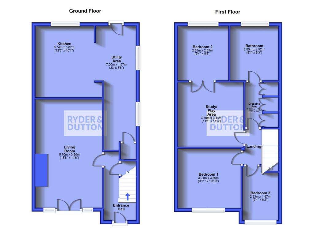 3 bedroom semi-detached house for sale - floorplan