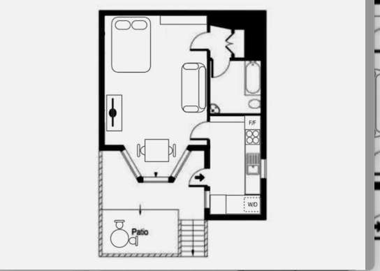 Studio flat to rent - floorplan