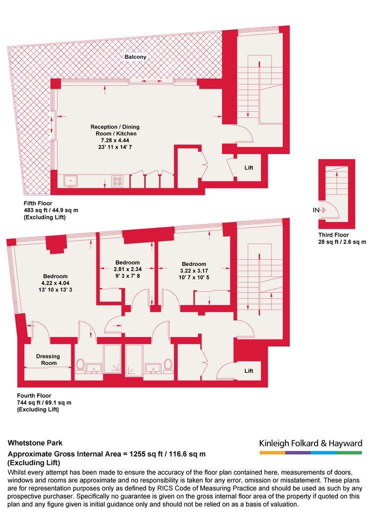 3 bedroom flat to rent - floorplan