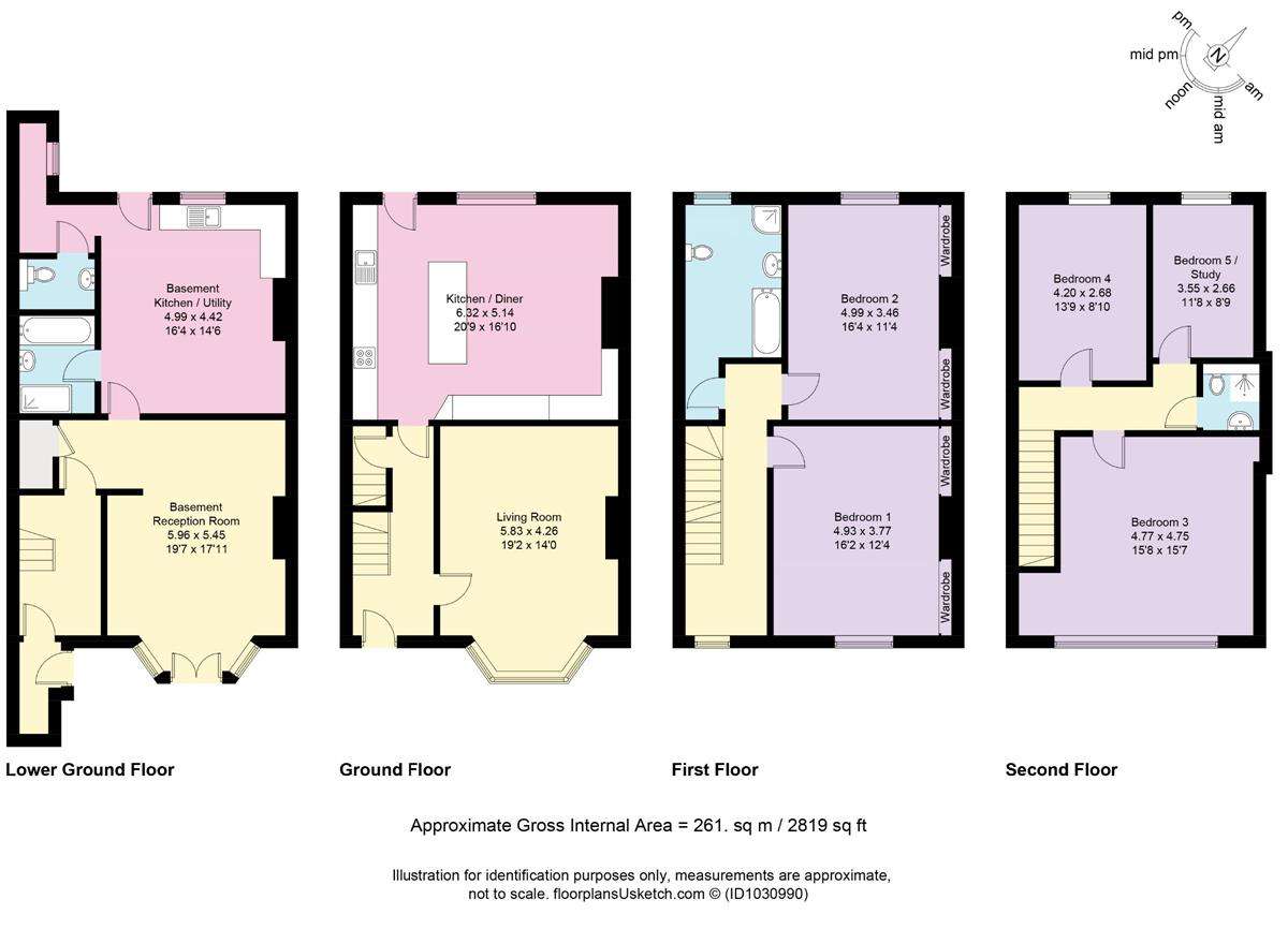 5+ bedroom terraced house for sale - floorplan