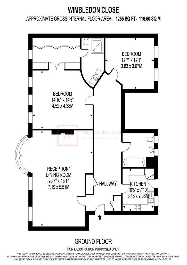 2 bedroom flat to rent - floorplan