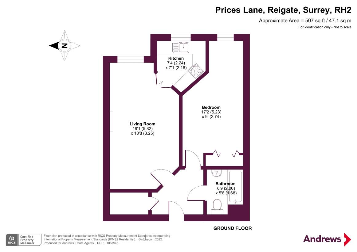 1 bedroom flat for sale - floorplan