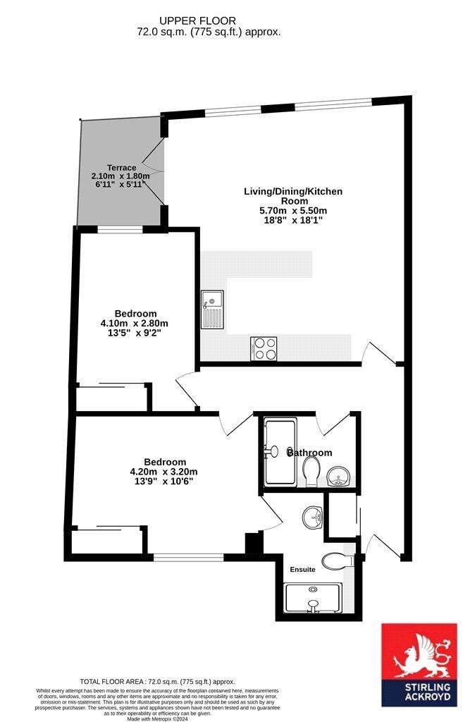 2 bedroom flat for sale - floorplan