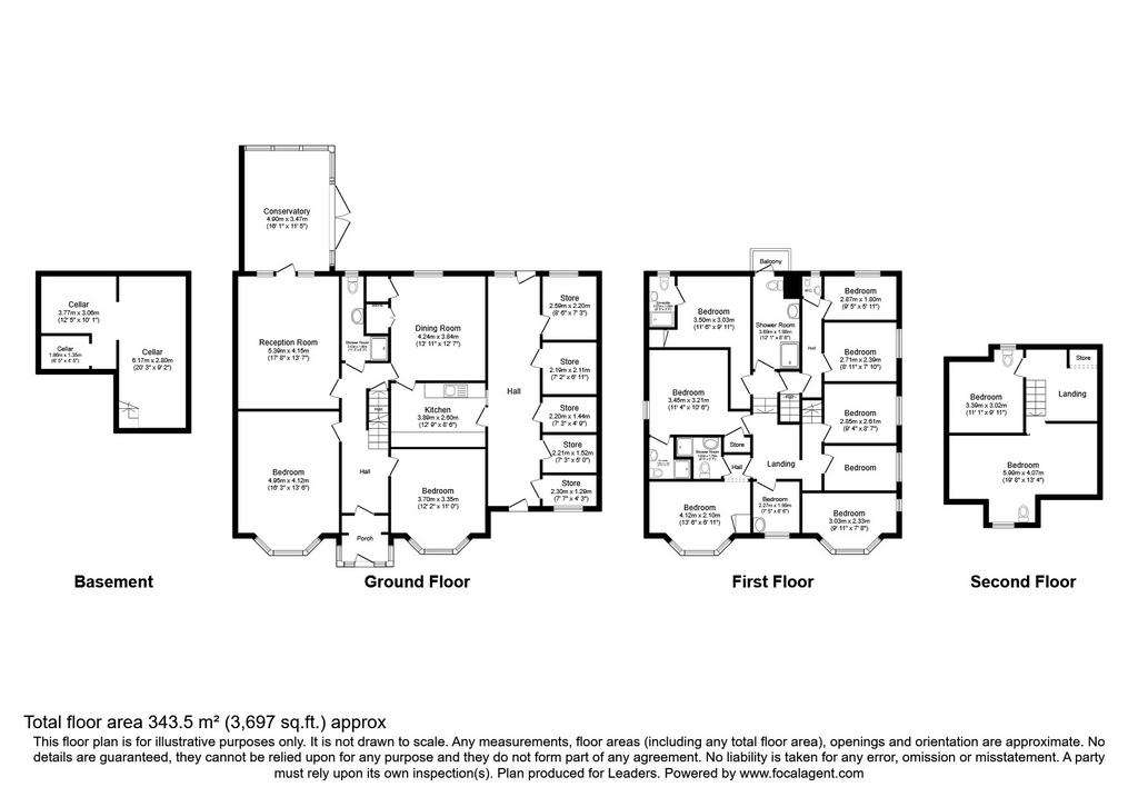 9 bedroom detached house to rent - floorplan