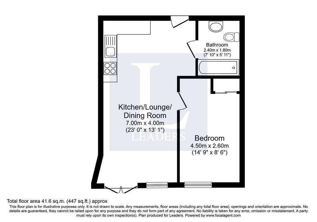 1 bedroom flat to rent - floorplan