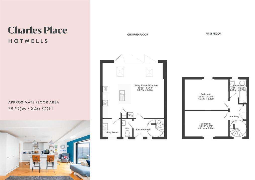 2 bedroom end of terrace house for sale - floorplan