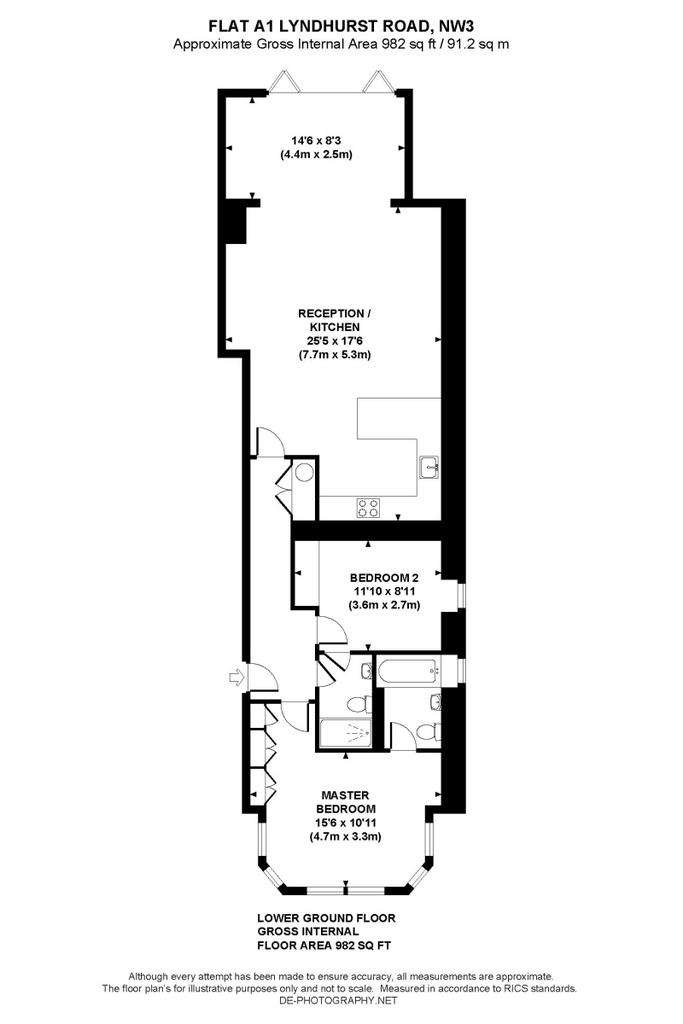 2 bedroom flat to rent - floorplan