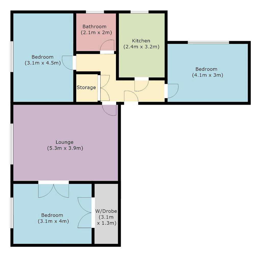 3 bedroom flat for sale - floorplan