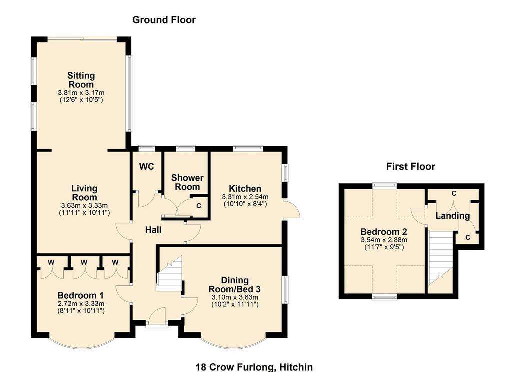 3 bedroom detached bungalow for sale - floorplan