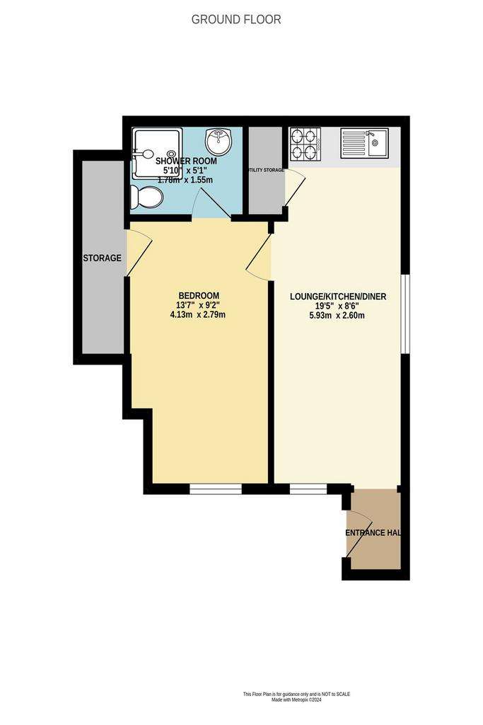 1 bedroom flat to rent - floorplan