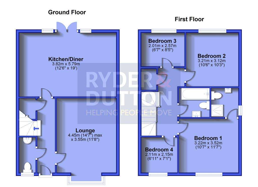 4 bedroom semi-detached house for sale - floorplan