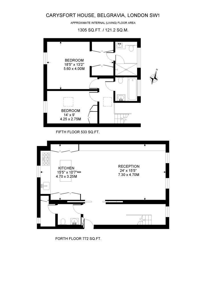 2 bedroom flat to rent - floorplan