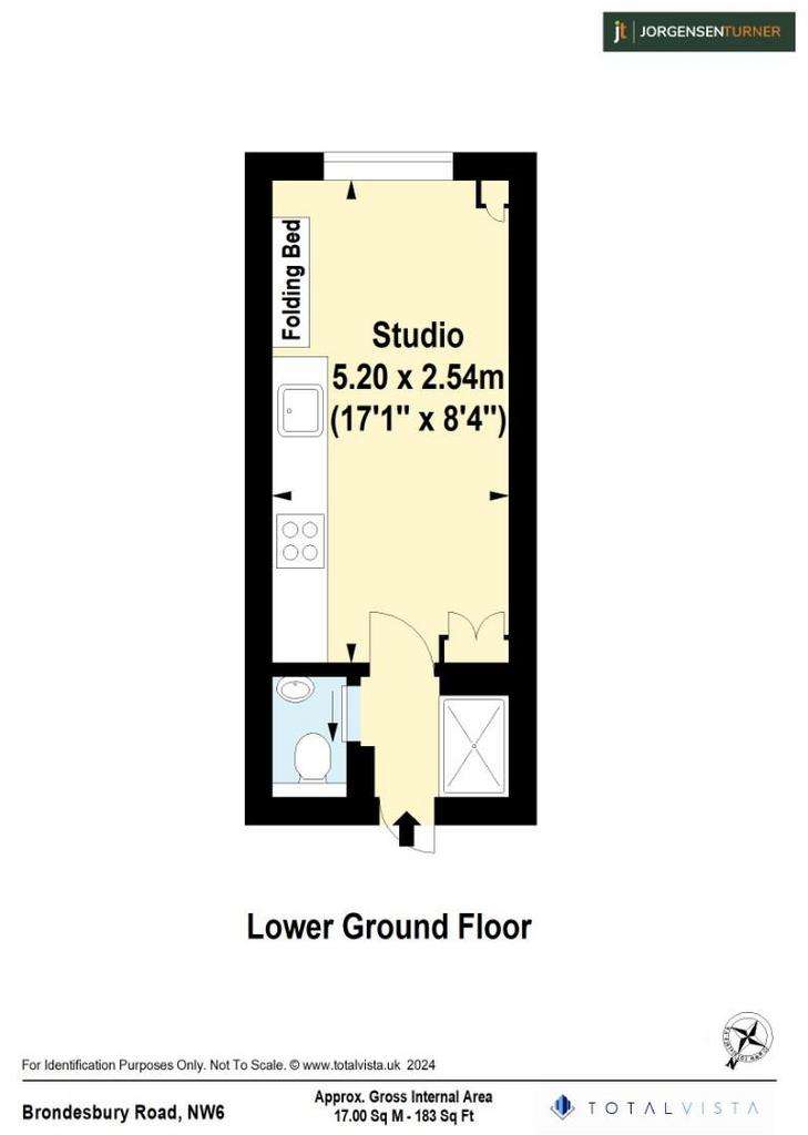 Studio flat to rent - floorplan